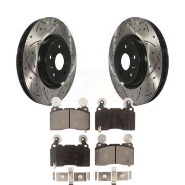 Front Coated Drilled Slotted Disc Brake Rotor And Ceramic Pad Kit For Chevrolet Camaro SS KDT-100010