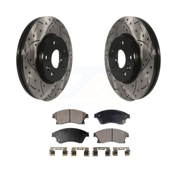 Front Coat Drill Slot Disc Brake Rotors Ceramic Pad Kit For Chevrolet Cruze Sonic Limited KDT-100011