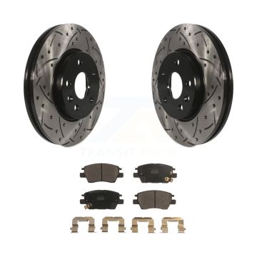 Front Drilled Slot Disc Brake Rotors Ceramic Pad Kit For Chevrolet Cruze Bolt EV EUV Volt KDT-100012