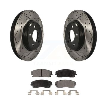 Front Drilled Slot Brake Rotors Ceramic Pad Kit For Dodge Chrysler 300 Charger Challenger KDT-100043
