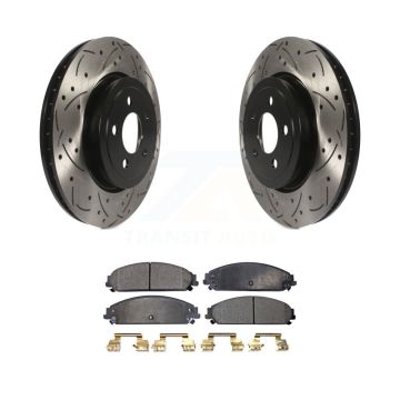 Front Drilled Slot Brake Rotors Ceramic Pad Kit For Dodge Chrysler 300 Charger Challenger KDT-100045