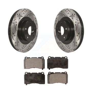 Front Drilled Slot Brake Rotor & Ceramic Pad Kit For 2019 Toyota 86 Without Brembo Brakes KDT-100073