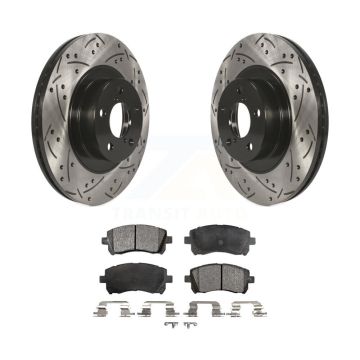 Front Coat Drill Slot Disc Brake Rotors Ceramic Pad Kit For Subaru Impreza Outback Legacy KDT-100076
