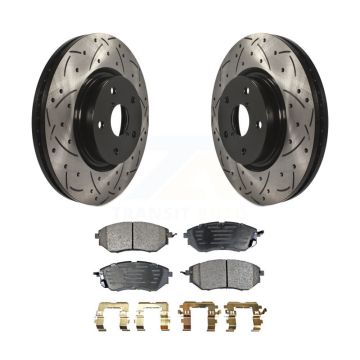 Front Drilled Slot Brake Rotor & Ceramic Pad Kit For Subaru Outback WRX Legacy Tribeca B9 KDT-100078