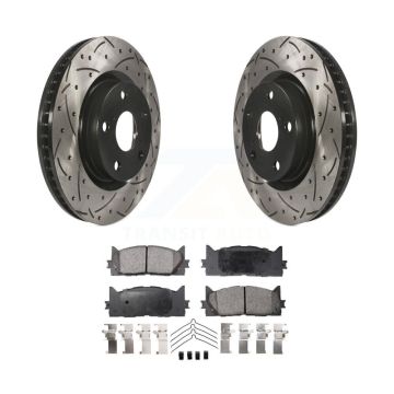 Front Drilled Slot Brake Rotor Ceramic Pad Kit For Toyota Camry Lexus ES350 Avalon ES300h KDT-100099