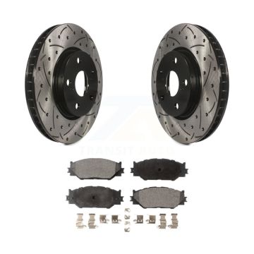 Front Coated Drilled Slotted Disc Brake Rotors And Ceramic Pads Kit For Lexus IS250 KDT-100101