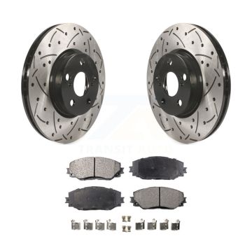 Front Drill Slot Brake Rotor Ceramic Pad Kit For Toyota Corolla Matrix Pontiac Vibe Scion KDT-100118