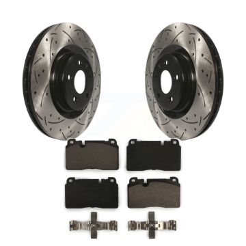 Front Coated Drilled Slotted Disc Brake Rotors And Ceramic Pads Kit For Audi Q5 KDT-100133