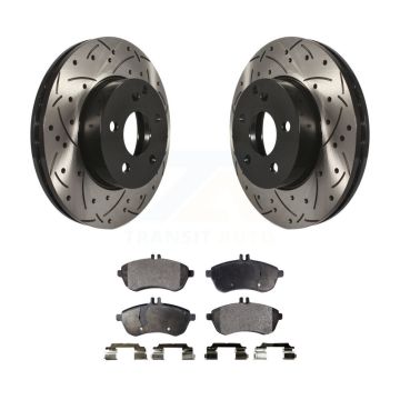 Front Coated Drill Slot Disc Brake Rotor Ceramic Pad Kit For Mercedes-Benz C300 C250 C230 KDT-100140