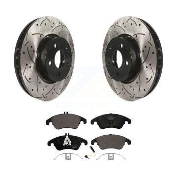 Front Drilled Slot Brake Rotor Ceramic Pad Kit For Mercedes-Benz C300 E350 C350 E400 E250 KDT-100142