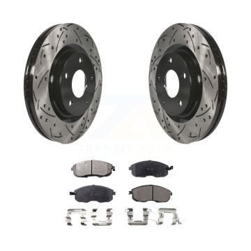Front Coated Drilled Slotted Disc Brake Rotors And Ceramic Pad Kit For Nissan Sentra Juke KDT-100143