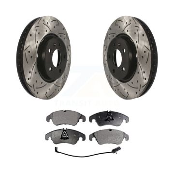 Front Drilled Slot Brake Rotor Ceramic Pad Kit For Audi A4 Quattro Q5 A5 allroad A7 S5 A6 KDT-100152