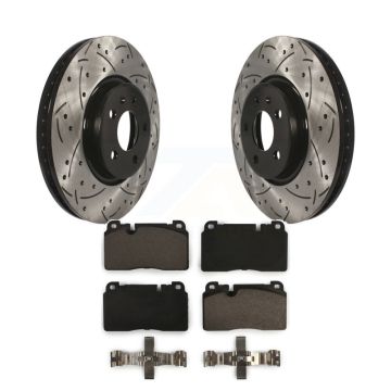 Front Coated Drilled Slotted Disc Brake Rotors And Ceramic Pads Kit For Audi Q5 KDT-100153