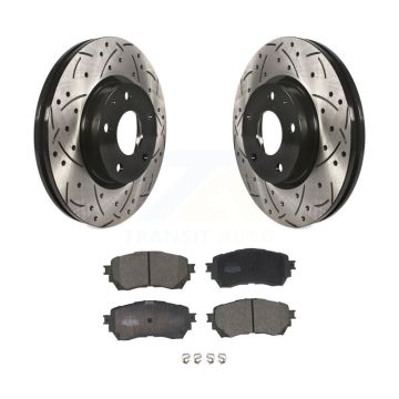 Front Coated Drilled Slotted Disc Brake Rotors And Ceramic Pads Kit For Mazda 6 KDT-100164
