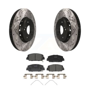Front Coated Drilled Slotted Disc Brake Rotors And Ceramic Pads Kit For Acura RDX ILX KDT-100165