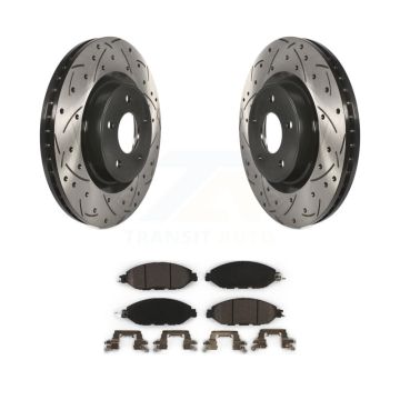 Front Drilled Slot Brake Rotor Ceramic Pad Kit For Nissan Murano Pathfinder INFINITI QX60 KDT-100171