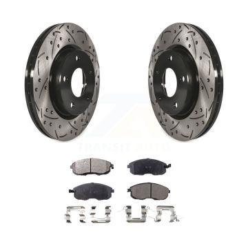 Front Coated Drilled Slotted Disc Brake Rotors And Ceramic Pads Kit For Nissan Sentra KDT-100177
