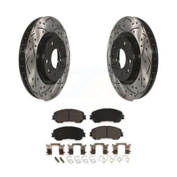 Front Coated Drilled Slot Disc Brake Rotor Ceramic Pad Kit For Nissan Rogue Sport Qashqai KDT-100182