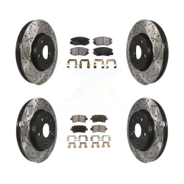 Front Rear Drill Slot Disc Brake Rotors Ceramic Pad Kit For Chevrolet Malibu Impala Buick KDT-100202