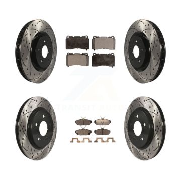 Front Rear Drill Slot Brake Rotors Ceramic Pad Kit For Ford Mustang Boss 302 Shelby GT500 KDT-100223