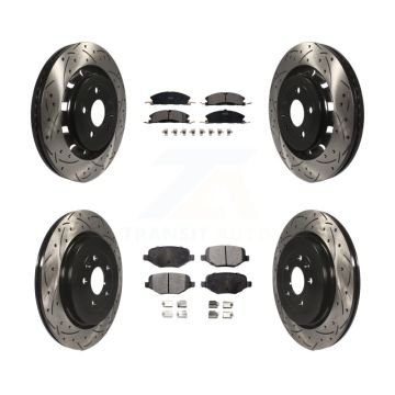Front Rear Drilled Slot Brake Rotors Ceramic Pad Kit For Ford Explorer Police Interceptor KDT-100239