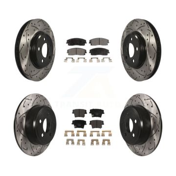 Front Rear Drilled Slot Brake Rotor Ceramic Pad Kit For Dodge Charger Chrysler 300 Magnum KDT-100253
