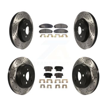 Front Rear Drilled Slot Brake Rotor Ceramic Pad Kit For Dodge Charger Chrysler 300 Magnum KDT-100256