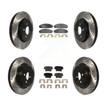 Front Rear Drilled Slot Brake Rotor Ceramic Pad Kit For Dodge Charger With Police Package KDT-100257