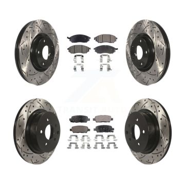 Front Rear Drill Slot Brake Rotor Ceramic Pad Kit For INFINITI G37 EX35 G35 QX50 M35 EX37 KDT-100285