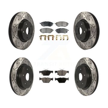 Front Rear Coat Drill Slot Disc Brake Rotor Ceramic Pad Kit For Subaru Outback WRX Legacy KDT-100298