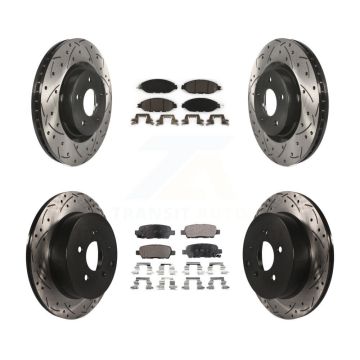 Front Rear Drilled Slot Brake Rotor Ceramic Pad Kit For Nissan Murano Pathfinder INFINITI KDT-100400