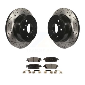 Rear Drill Slot Brake Rotor Ceramic Pad Kit For Chevrolet GMC Silverado 1500 Sierra Tahoe KDT-100430