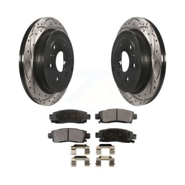 Rear Drill Slot Brake Rotor Ceramic Pad Kit For GMC Acadia Buick Enclave Chevrolet Saturn KDT-100431