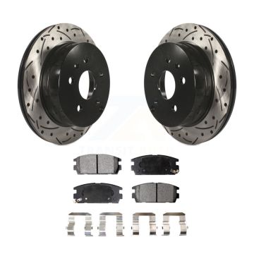 Rear Drilled Slot Brake Rotor Ceramic Pad Kit For 2010-2017 Chevrolet Equinox GMC Terrain KDT-100436