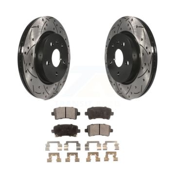 Rear Drilled Slot Brake Rotors Ceramic Pad Kit For Chevrolet Buick Malibu Impala LaCrosse KDT-100439