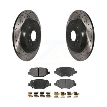Rear Drilled Slot Brake Rotor Ceramic Pad Kit For Ford Explorer Without Heavy Duty Brakes KDT-100460