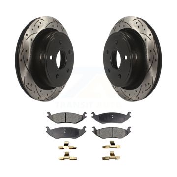 Rear Drilled Slot Brake Rotor Ceramic Pad Kit For Ram 1500 Classic Dodge Durango Chrysler KDT-100472