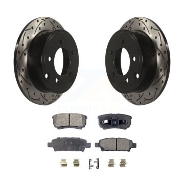 Rear Drill Slot Brake Rotors Ceramic Pad Kit For Jeep Mitsubishi Lancer Patriot Dodge 200 KDT-100476