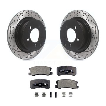 Rear Drilled Slot Brake Rotor Ceramic Pad Kit For Jeep Mitsubishi Patriot Lancer Chrysler KDT-100479