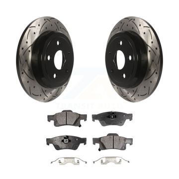 Rear Drilled Slot Disc Brake Rotors Ceramic Pad Kit For Dodge Durango Jeep Grand Cherokee KDT-100484