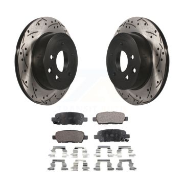 Rear Drill Slot Brake Rotors Ceramic Pad Kit For Nissan Rogue Sport Qashqai LEAF Juke G35 KDT-100491