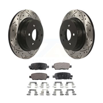 Rear Drill Slot Brake Rotor Ceramic Pad Kit For INFINITI Nissan Maxima G37 QX50 EX35 370Z KDT-100498