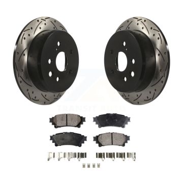 Rear Coated Drilled Slotted Disc Brake Rotors And Ceramic Pads Kit For Lexus IS250 KDT-100505