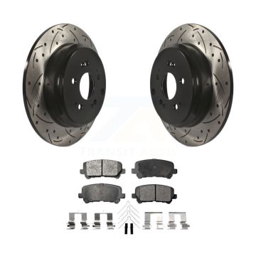Rear Drilled Slot Disc Brake Rotors Ceramic Pad Kit For Honda Odyssey Pilot Acura MDX ZDX KDT-100506