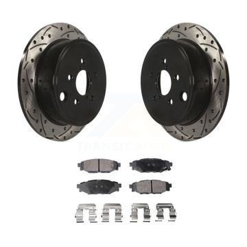 Rear Drilled Slot Brake Rotors Ceramic Pad Kit For Subaru Impreza Forester Outback Legacy KDT-100516