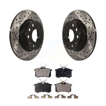 Rear Drilled Slot Brake Rotors Ceramic Pad Kit For Audi A3 With 272mm Diameter Rotor KDT-100533