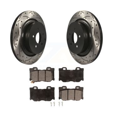 Rear Drilled Slot Brake Rotor Ceramic Pad Kit For INFINITI Q50 Q60 M37 FX50 QX70 Q70 Q70L KDT-100542