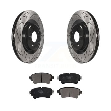 Rear Drill Slot Brake Rotors Ceramic Pad Kit For Audi Q5 A4 Quattro A5 Sportback S5 S4 A6 KDT-100578