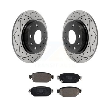 Rear Coated Drilled Slotted Disc Brake Rotors And Ceramic Pads Kit For Mazda 3 CX-3 Sport KDT-100581
