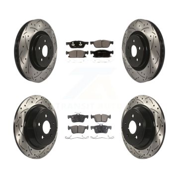 Front Rear Drill Slot Brake Rotor Ceramic Pad Kit For Ford Fusion Lincoln MKZ Continental KDT-100587